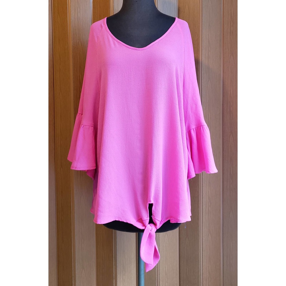 Free as a bird size XL hot pink flowy blouse